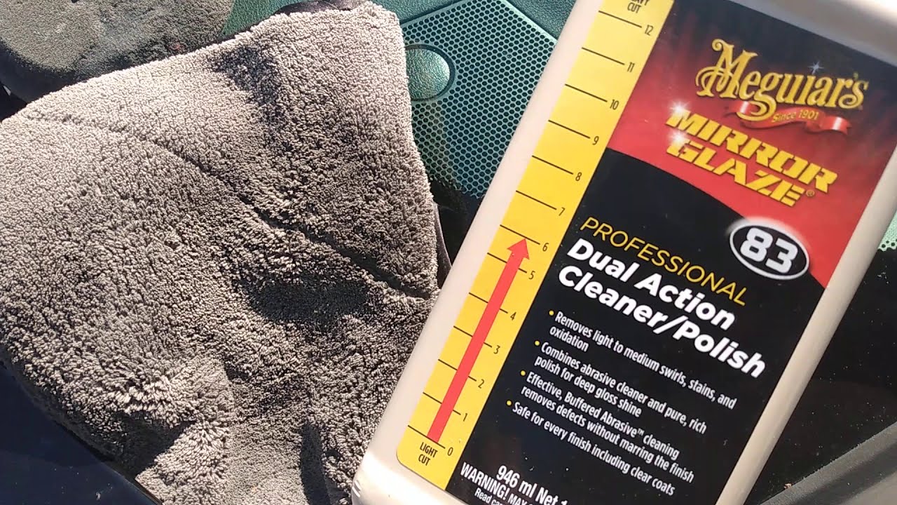 meguiar's dual action cleaner polish demo on swirl badly black paint 2014 max