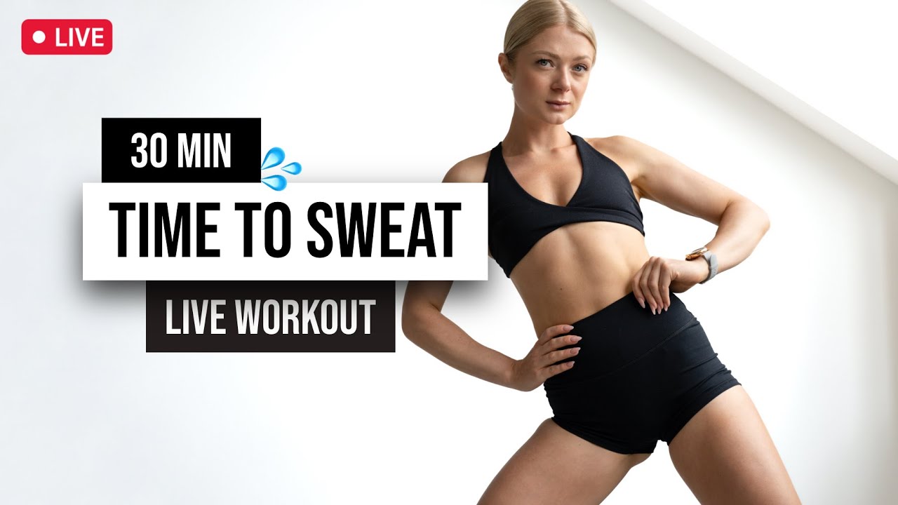30 MIN LIVE WORKOUT - No Equipment, No Repeat, Full Body Home Workout