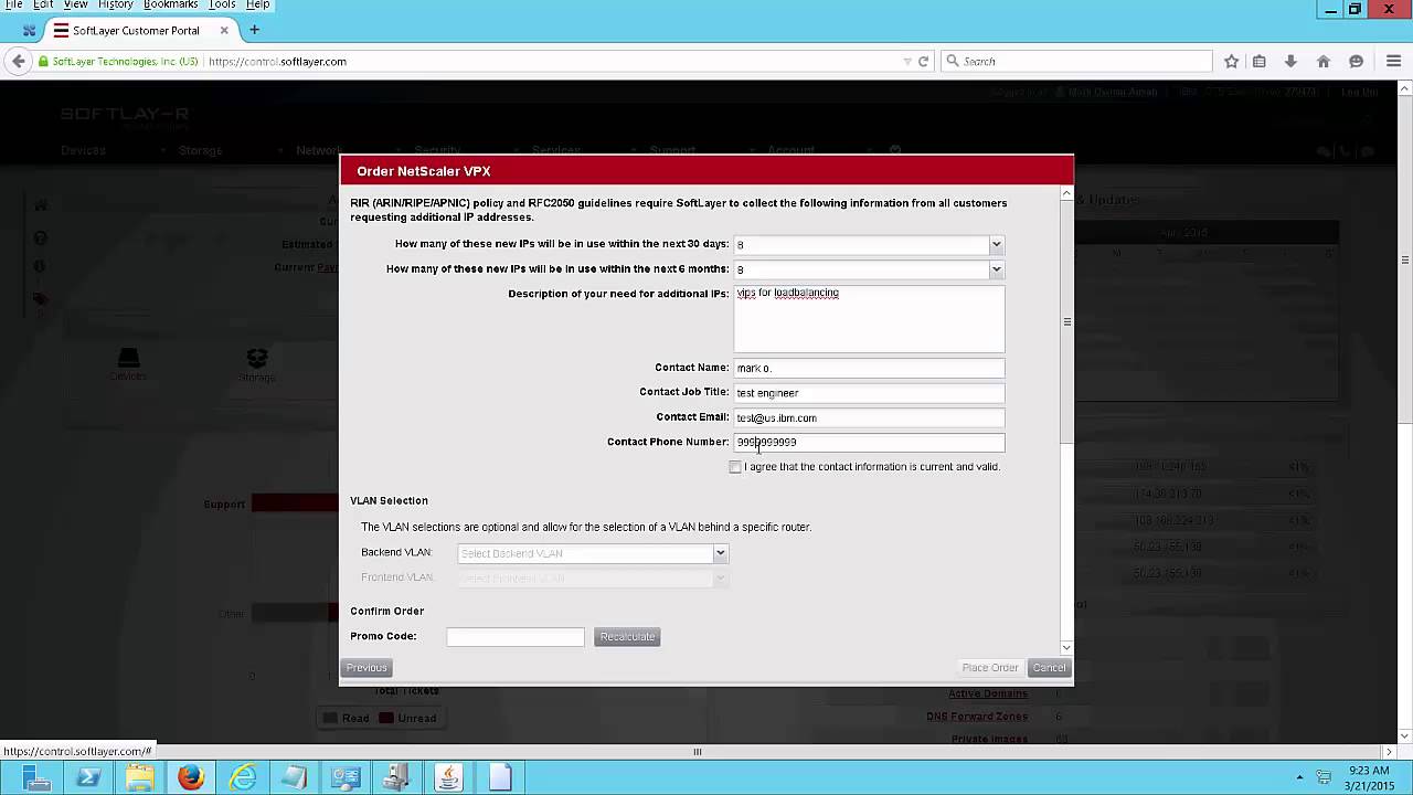 Loadbalancing with Netscaler VPX