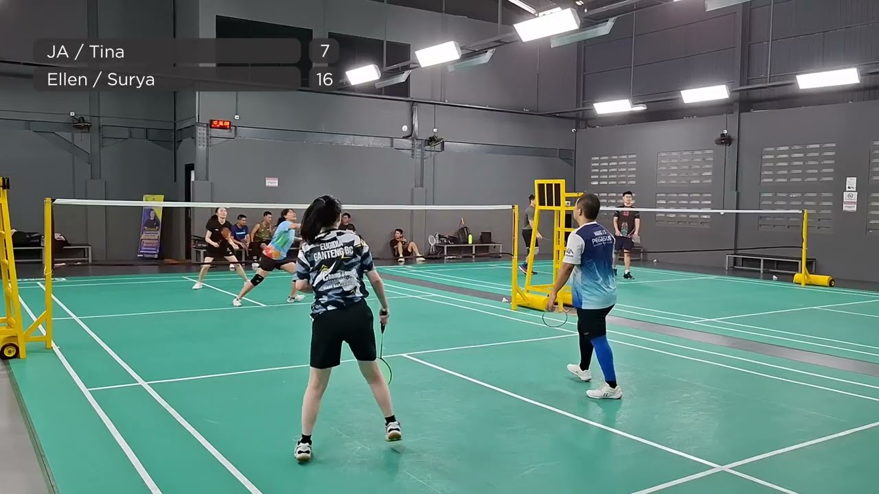 JA / TINA vs ELLEN / SURYA - Ganteng Badminton Club - Men's Double Match