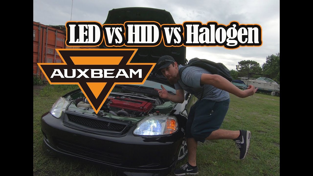 AuxBeam LED Headlight Review and Comparison HID vs LED vs Halogen
