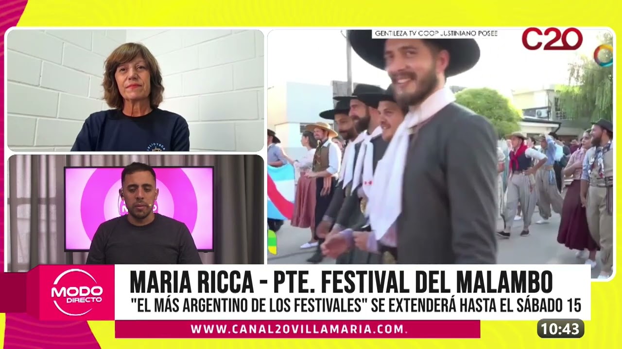 MODO DIRECTO - MARIA RICCA - EL FESTIVAL NACIONAL DEL MALAMBO SE EXTENDERÁ HASTA EL SÁBADO 15