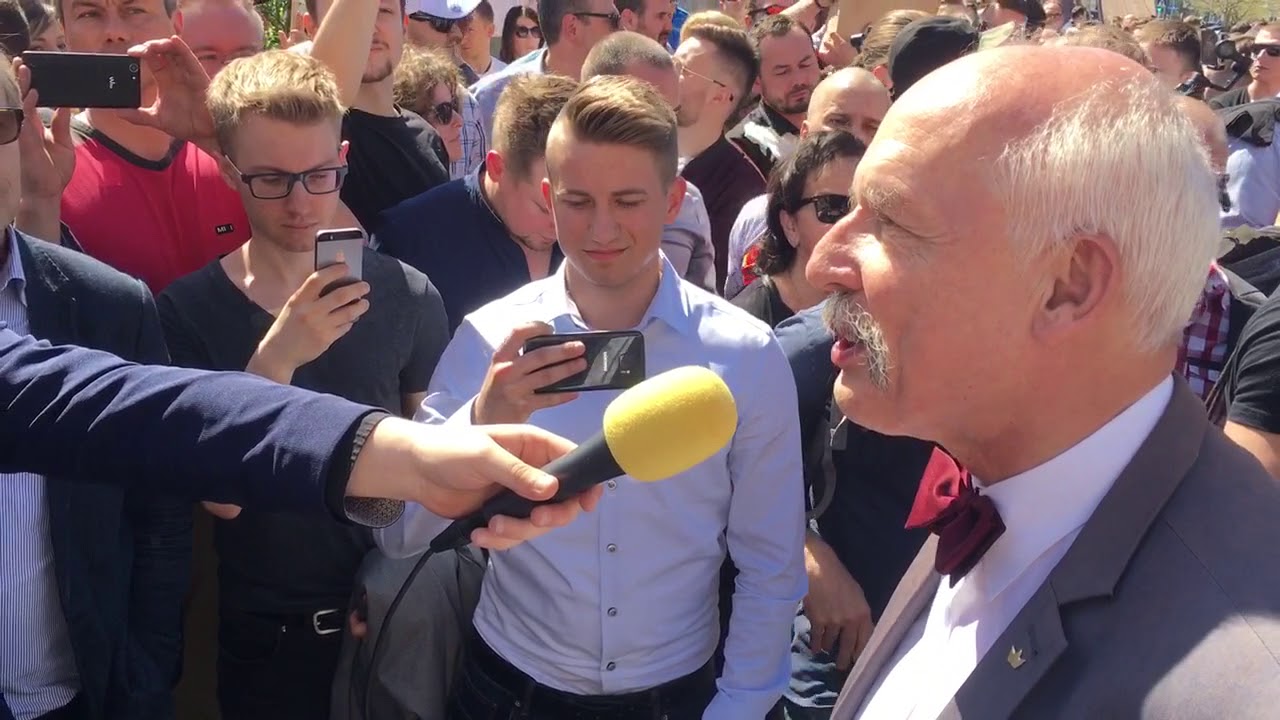 Korwin o kryptowalutach (Relacja z protestu przeciw PCC 20.04.2018)