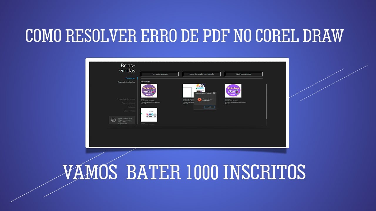 Como resolver erro de PDF  no corel Draw
