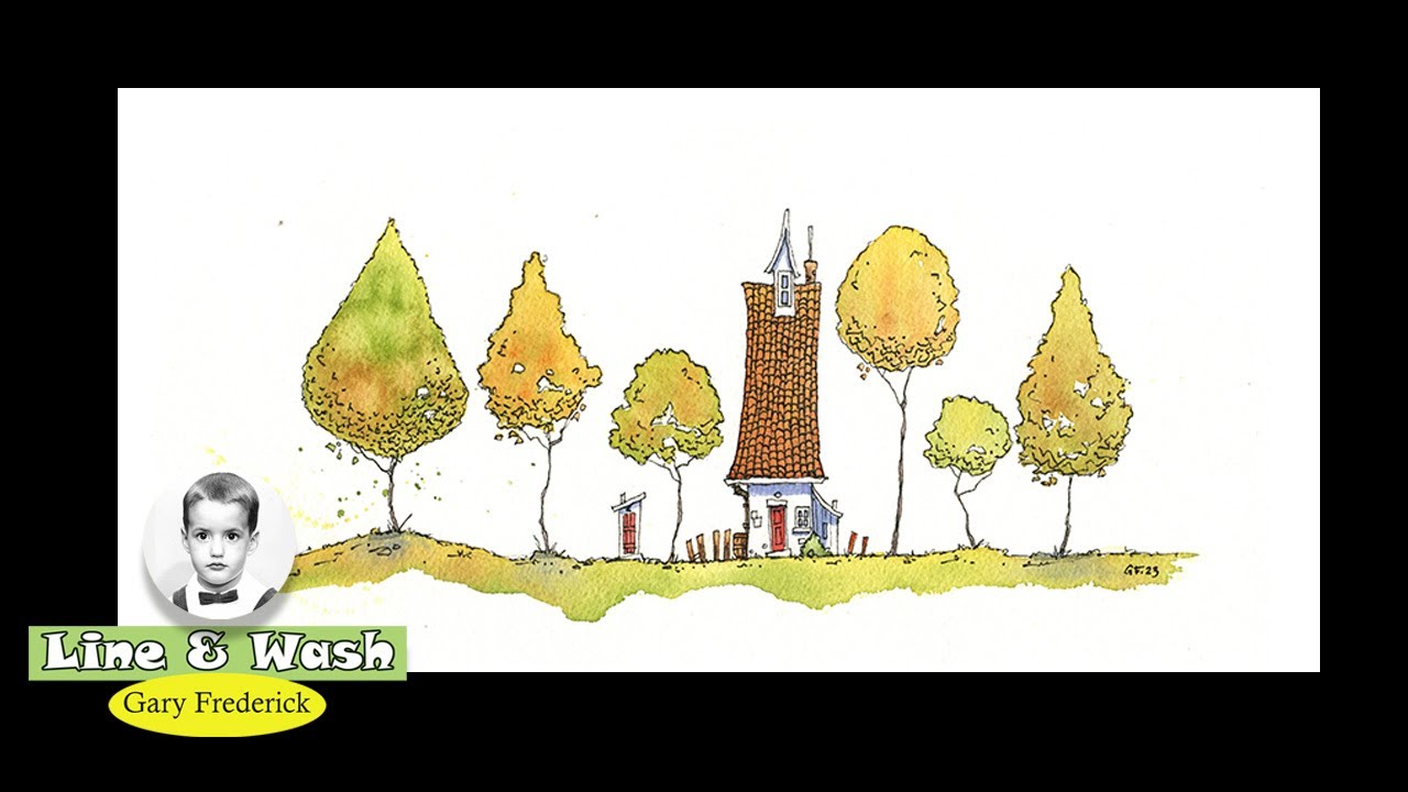 Line & Wash - Simple design, limited palette.