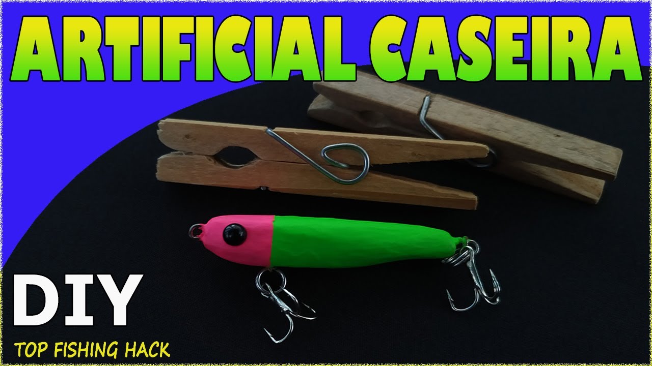 Como fazer  isca artificial caseira de prendedor / tutorial fazendo Isca Artificial Artesanal