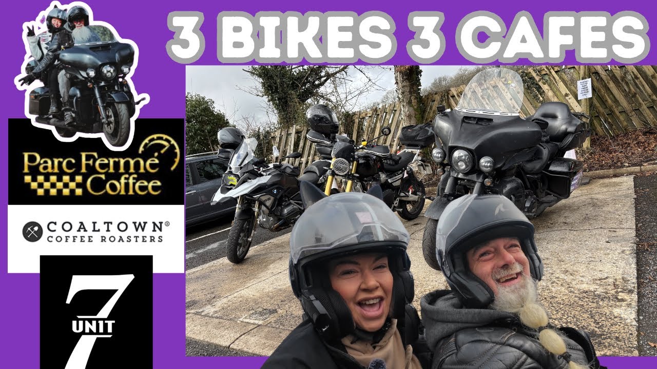 Cez and Duds enjoy a warm February Sunday checking out 3 local biker cafes with friends 😊