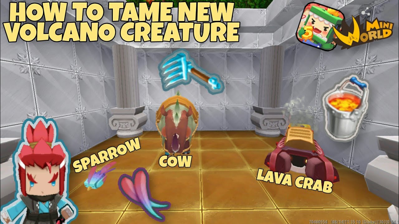 How to Tame New Volcano Creatures | Mini World Block Art | Tutorial
