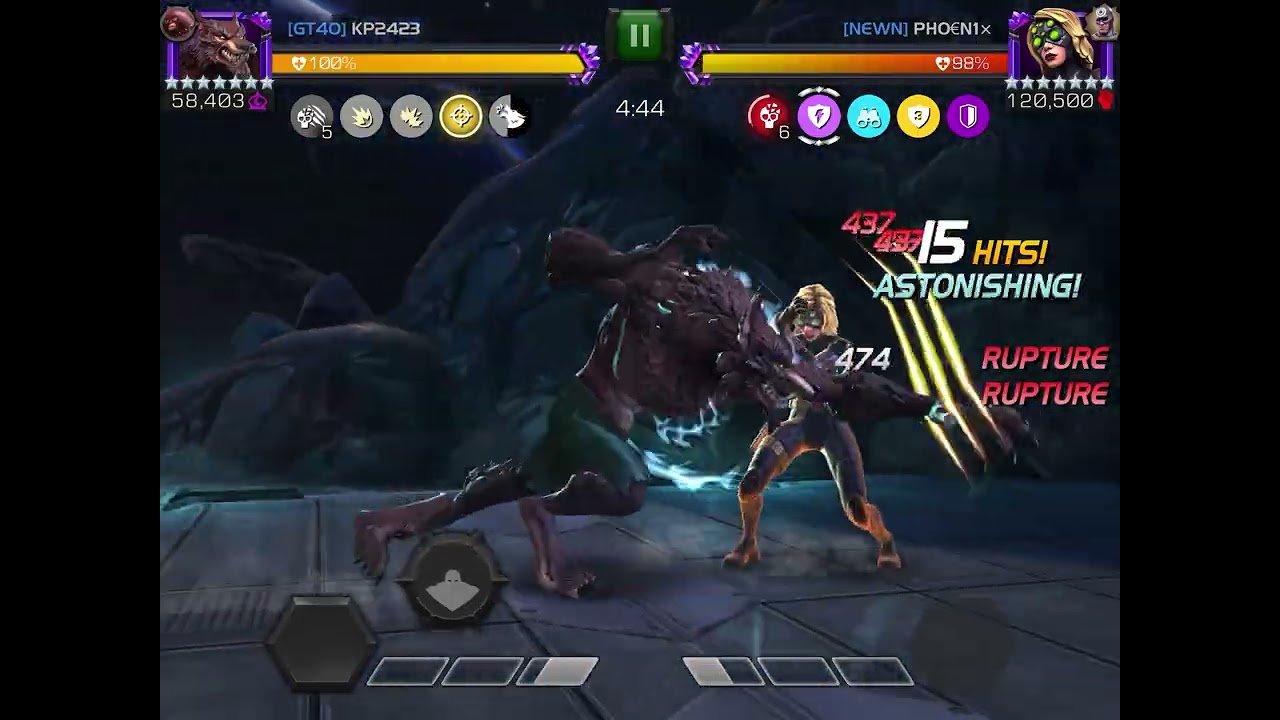 Werewolf by Night vs Yelena Belova Node 19 High Energy Diet/Reinvigorated Unblockable AW S61 Mcoc