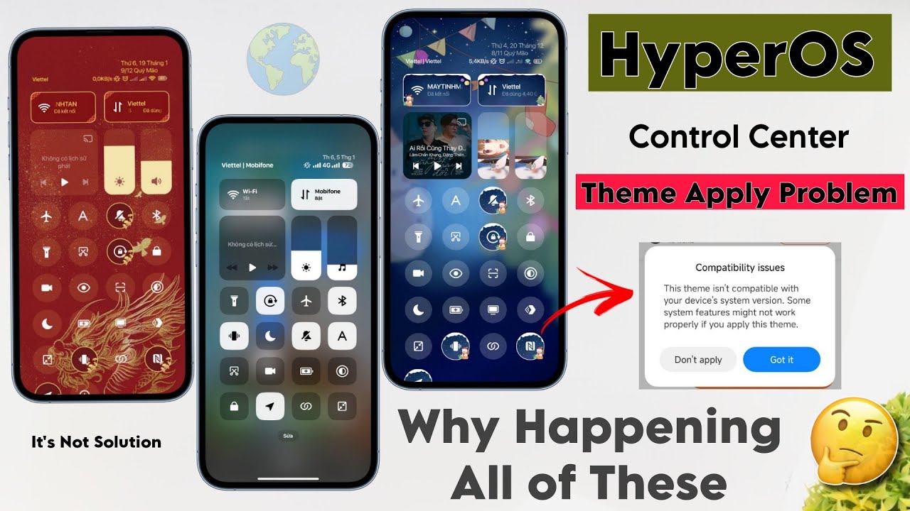Xiaomi HyperOS Control Centre Change Theme - HyperOS Theme Apply Problem - How To Fix ✅