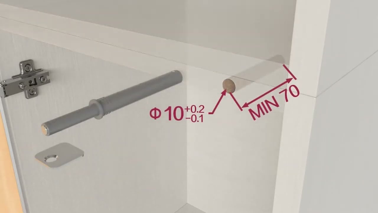 Montáž magnetického zámku Push – jednoduché otevírání dvířek bez úchytek