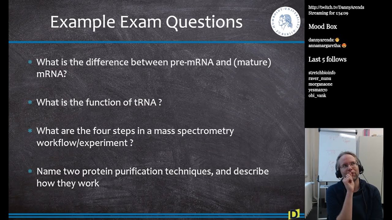 Summary and Example Exam Questions (Bioinformatics S15E2)
