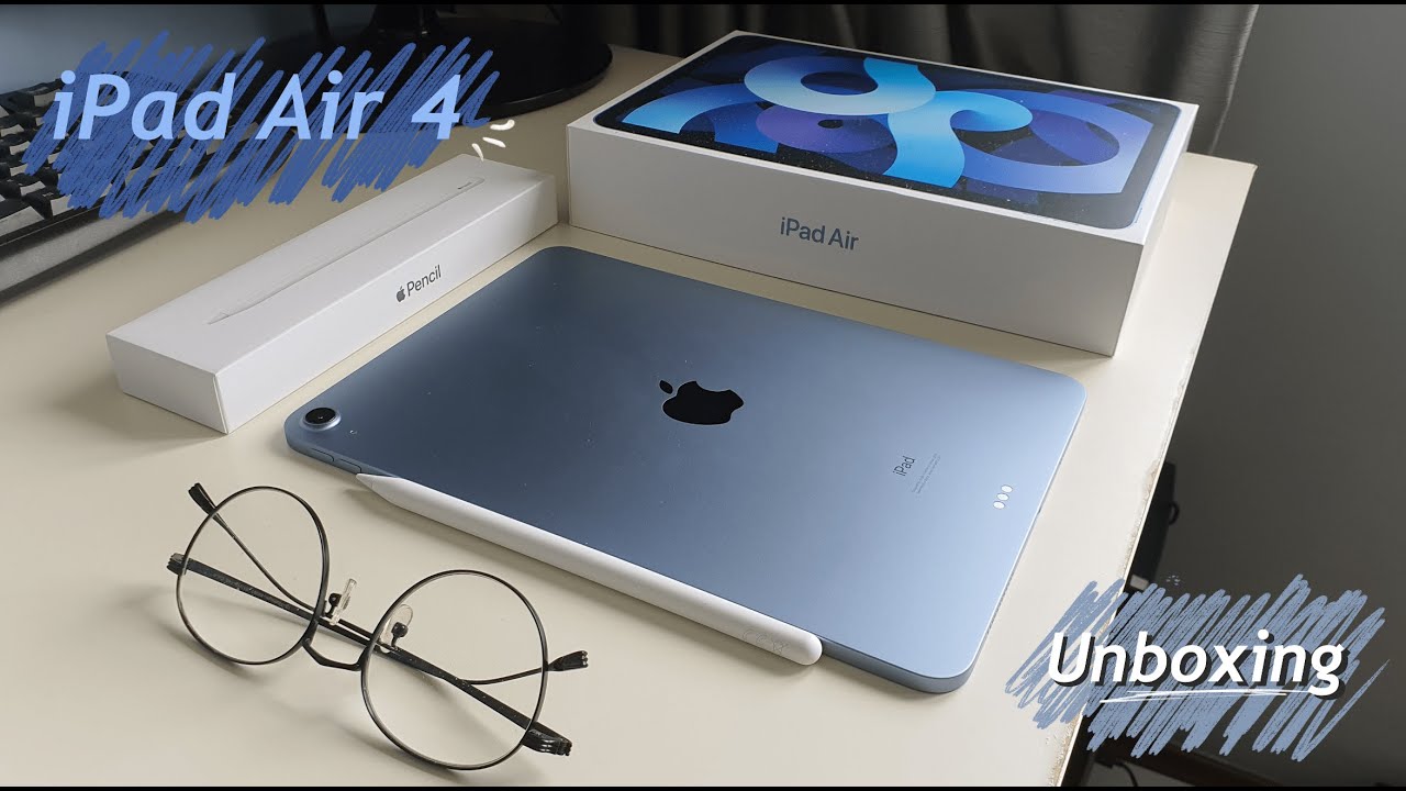 iPad Air 4 Sky Blue Unboxing and accessories