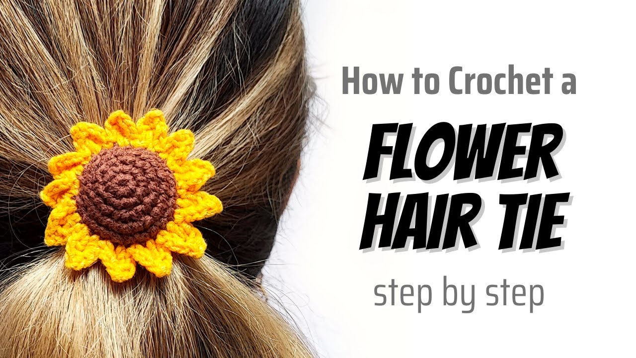 🌻 Crochet Hair Ties | Crochet Hair Tie Scrunchie | Crochet Flower Easy | Crochet Easy Projects