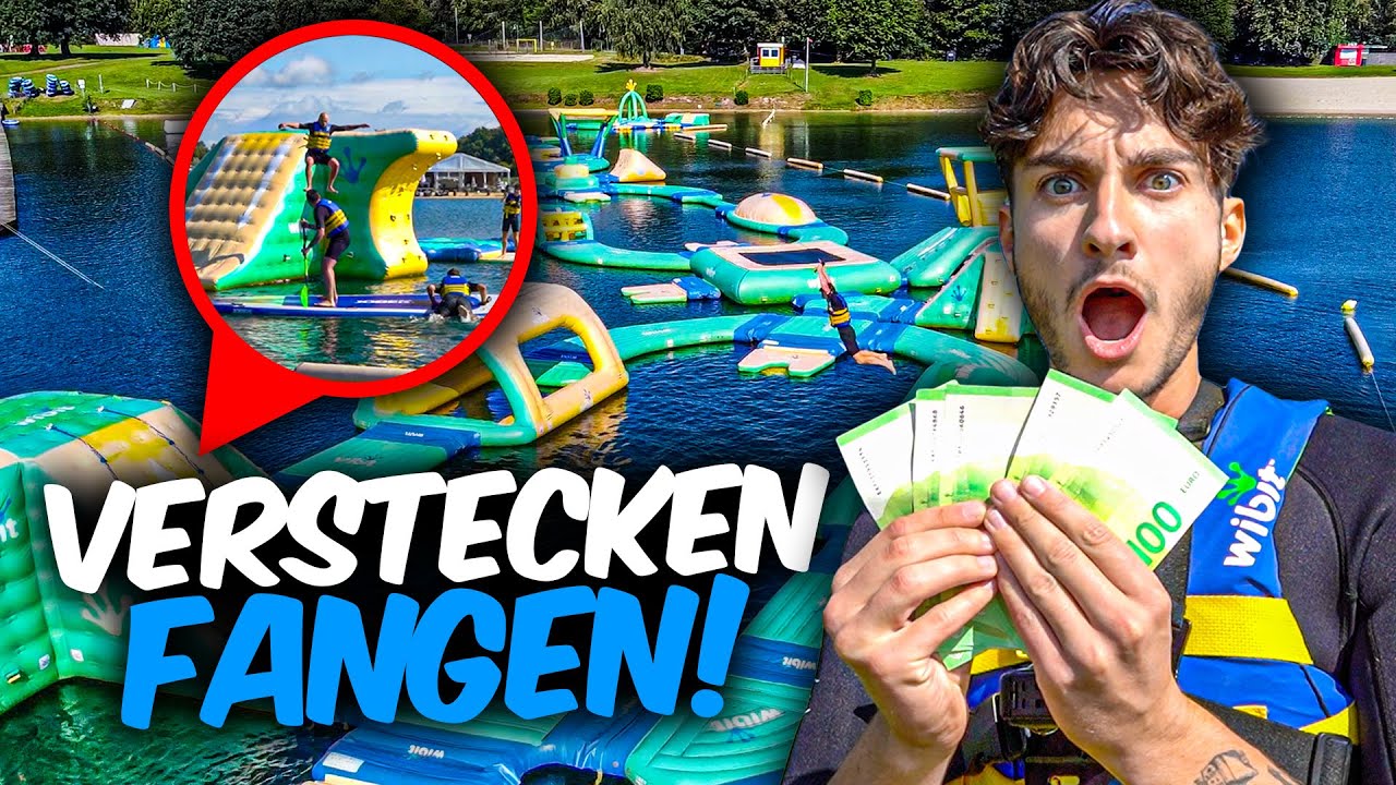 VERSTECKEN FANGEN AUF TRAMPOLIN WASSERPARK! *Gewinner kriegt 500€*