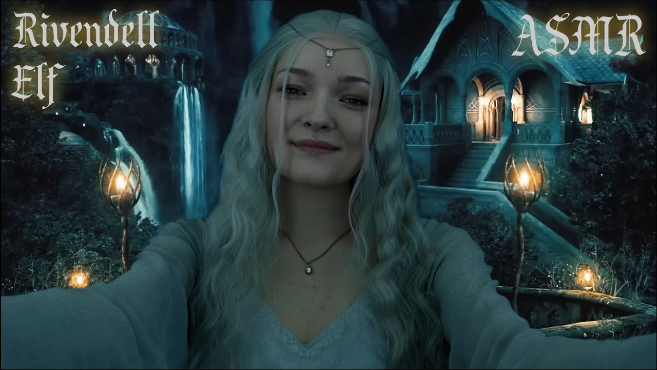 ASMR 🧝‍♀️ Elven Mother humms you to sleep in Rivendell 🌿 (Face Touching, Hairplay, echoed Humming)