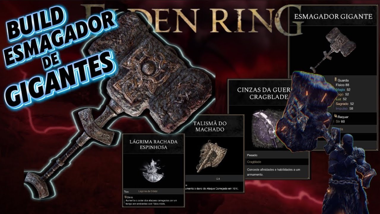Build com ESMAGADOR DE GIGANTES ( COLOSSAL  )em ELDEN RING - MONTANDO DO ZERO!