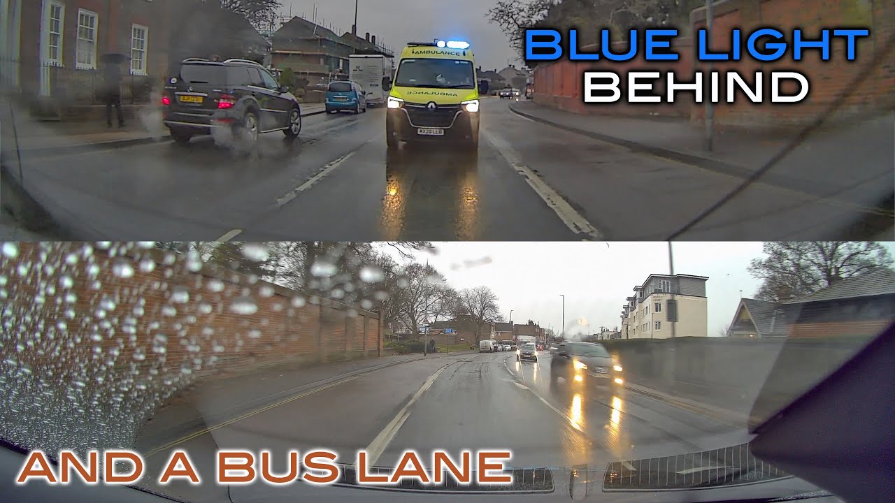 Blue Light Behind and a Bus Lane