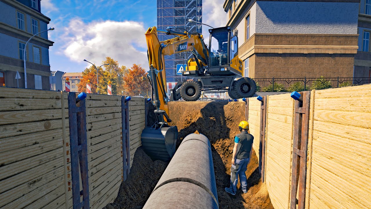 New Construction Simulator 2022 - Pipework (1/2) - Germany Map 082 - Bau-Simulator