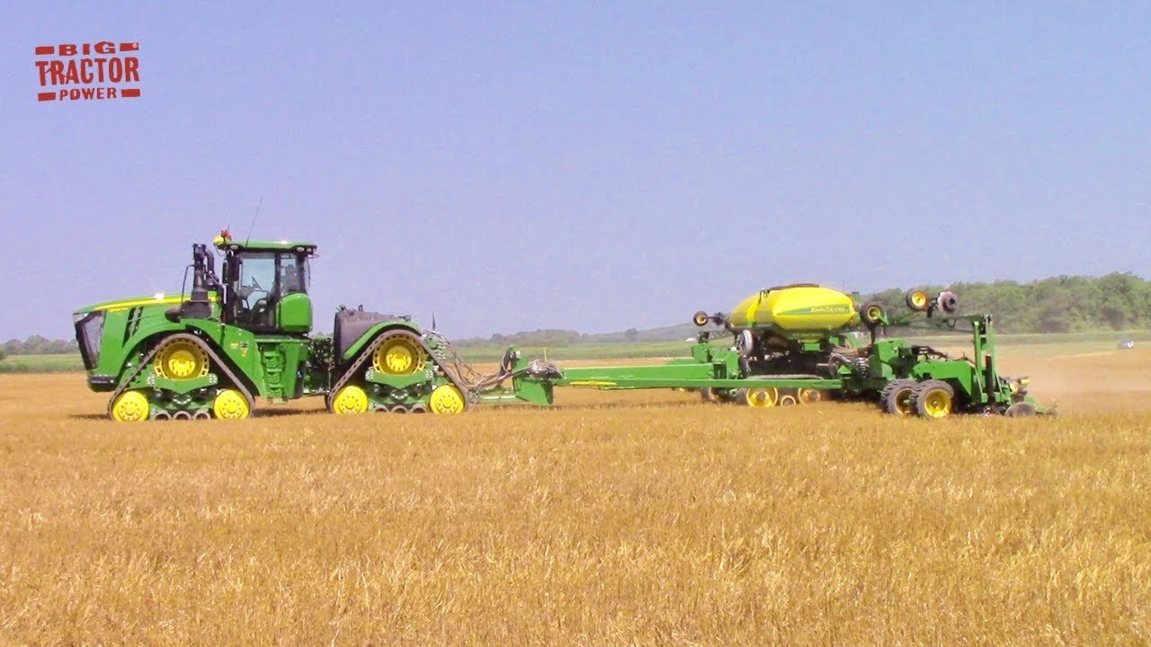 John Deere 9520RX Tractor & DB60 Planter on Tracks Double Cropping Soybeans
