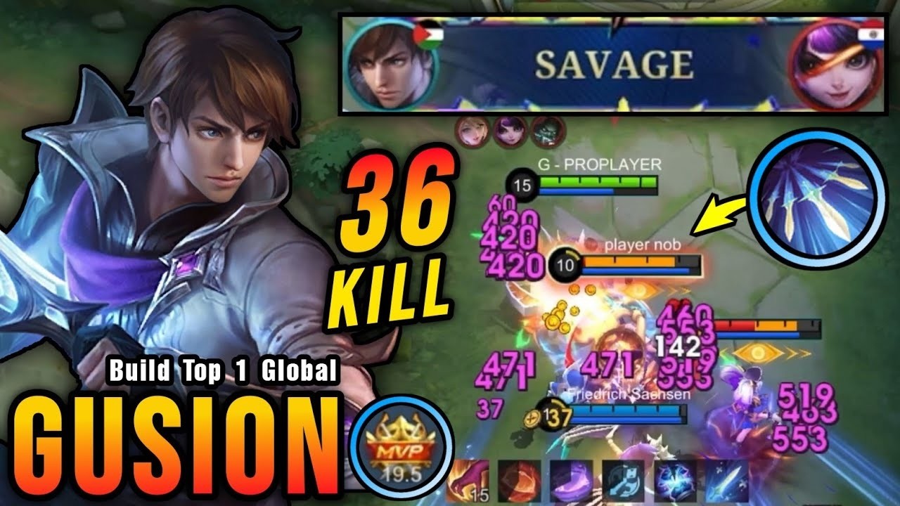 SAVAGE + 23 Kills!! Gusion KOF Skin Gameplay!! 🔥 Build Top 1 Global Gusion [Hindi] - MLBB