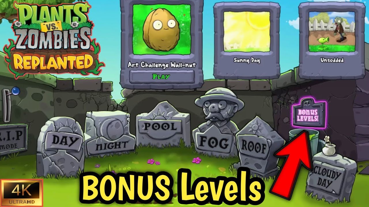 ALL BONUS LEVELS - PVZ REPLANTED 