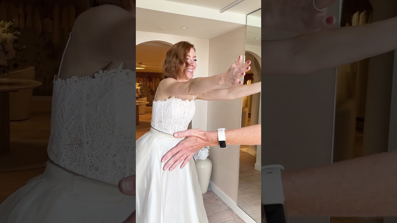 Moments before she said yes to the dress.