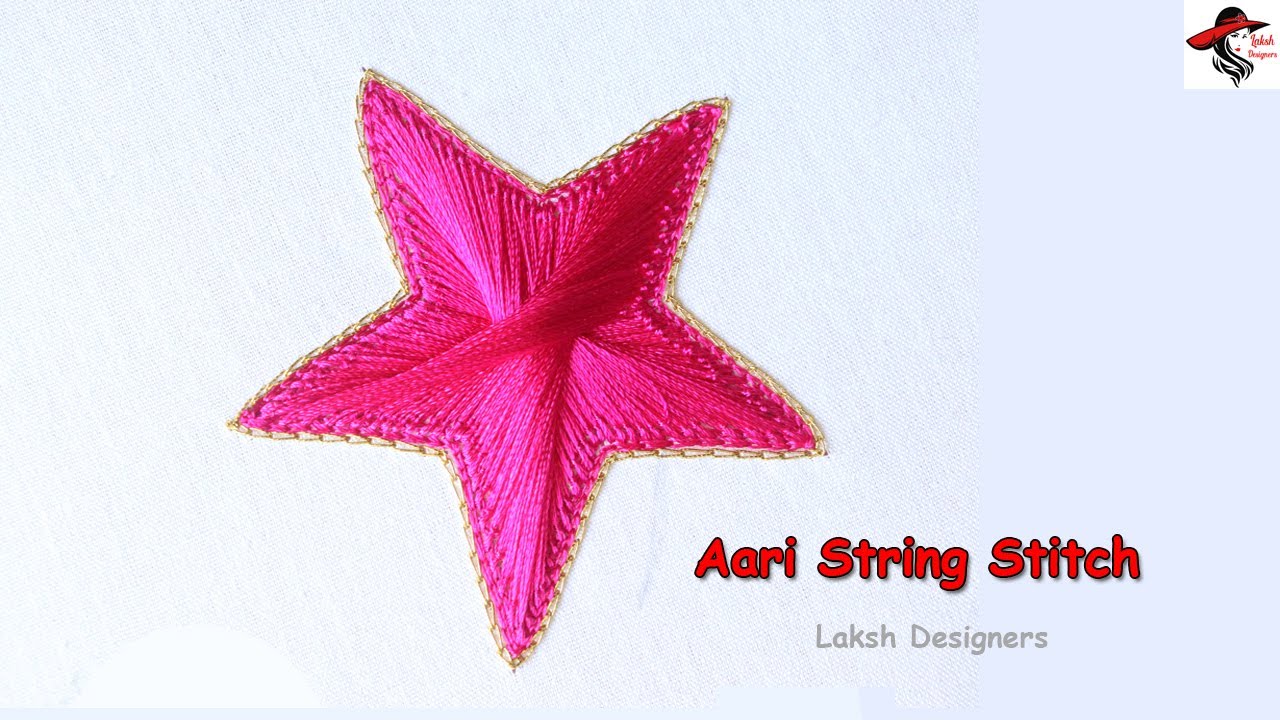 Aari String Stitch Tutorial for beginners | New aari work stitch | aari work basic class in tamil