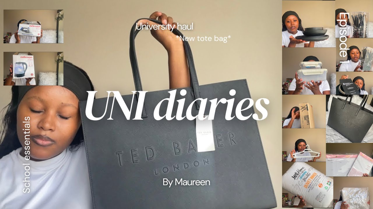 Uni Diaries•|unboxing Ted baker tote bag + uni essentials| stationery