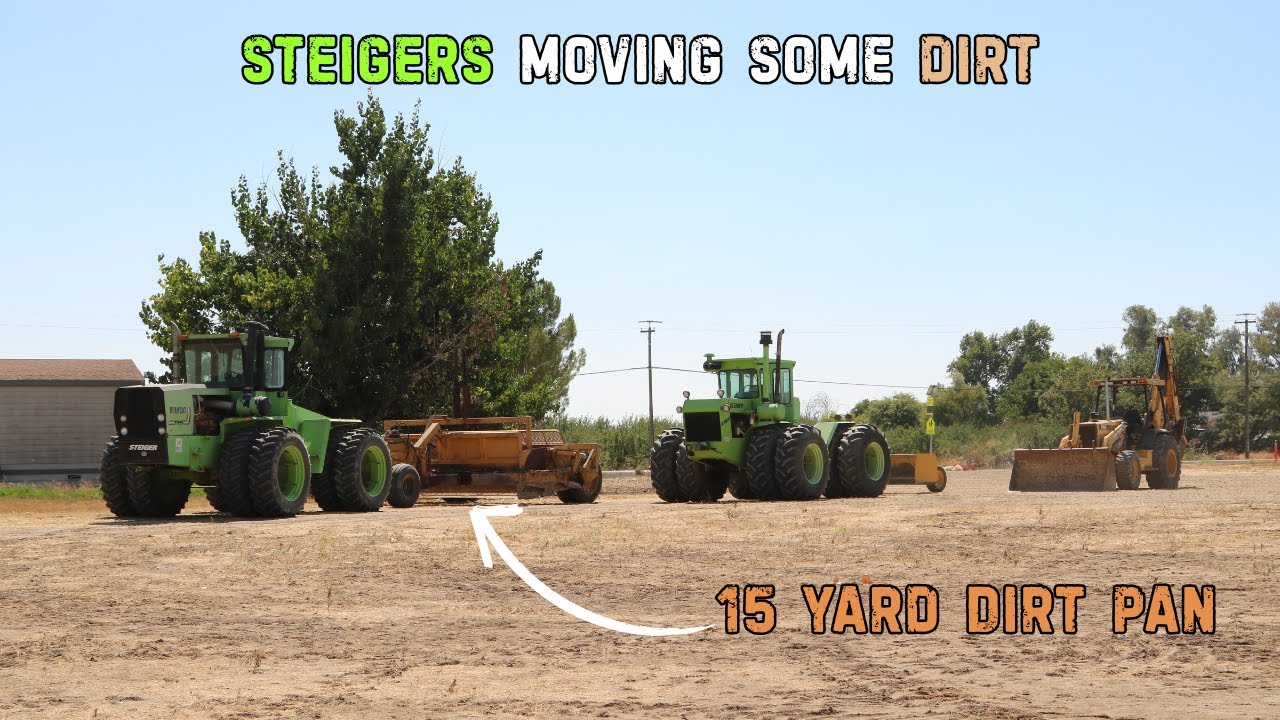 Steiger Power: Bearcat III Pulling a Dirt Pan Like a Beast!