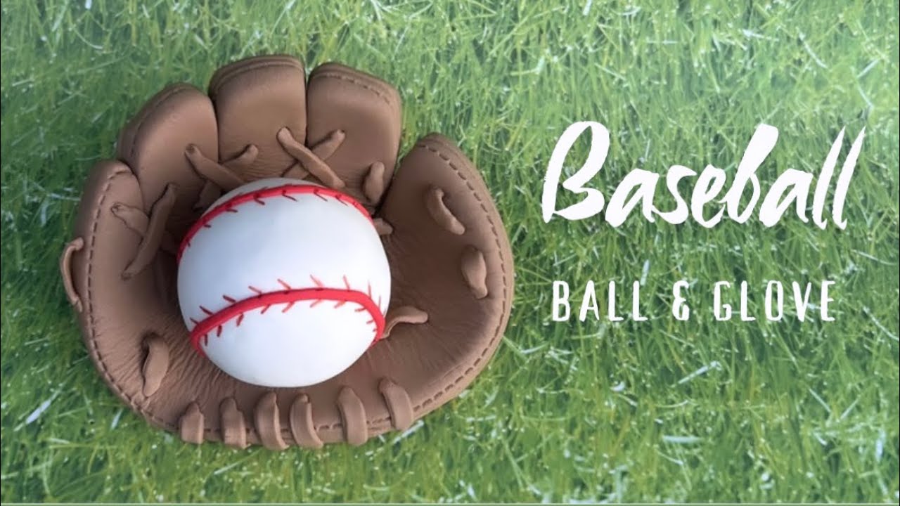 ⚾️How to make a fondant BASEBALL glove & ball cake set (weights & tools included)