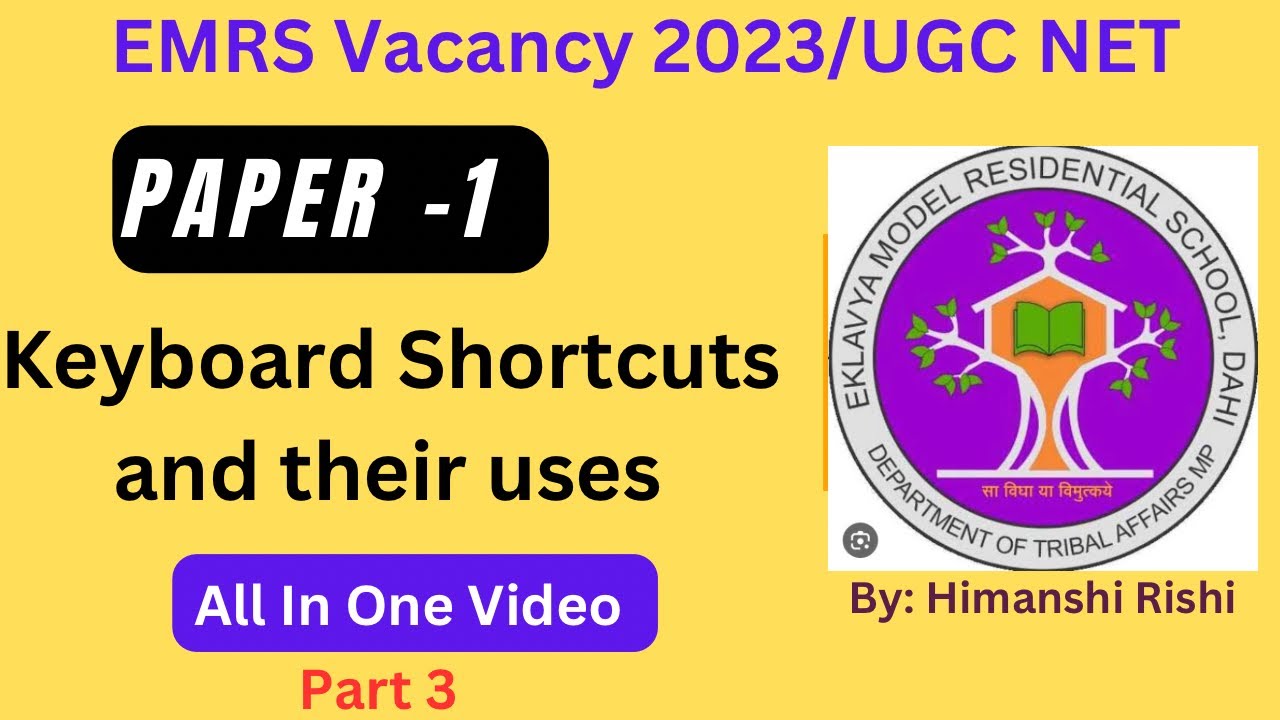 All Computer Shortcut Keys | Keyboard shortcut keys and their uses l | ICT EMRs l EMRS 2023