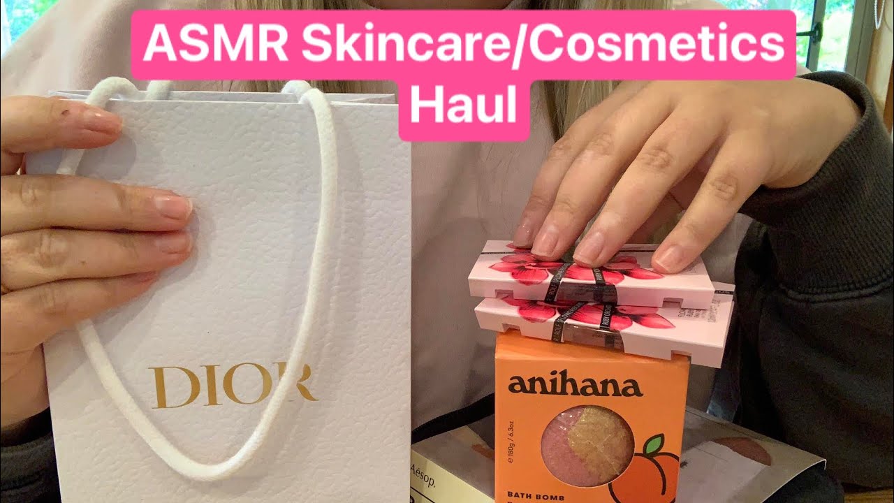 ASMR | Cosmetics and Skincare Haul - Tapping, gripping sounds