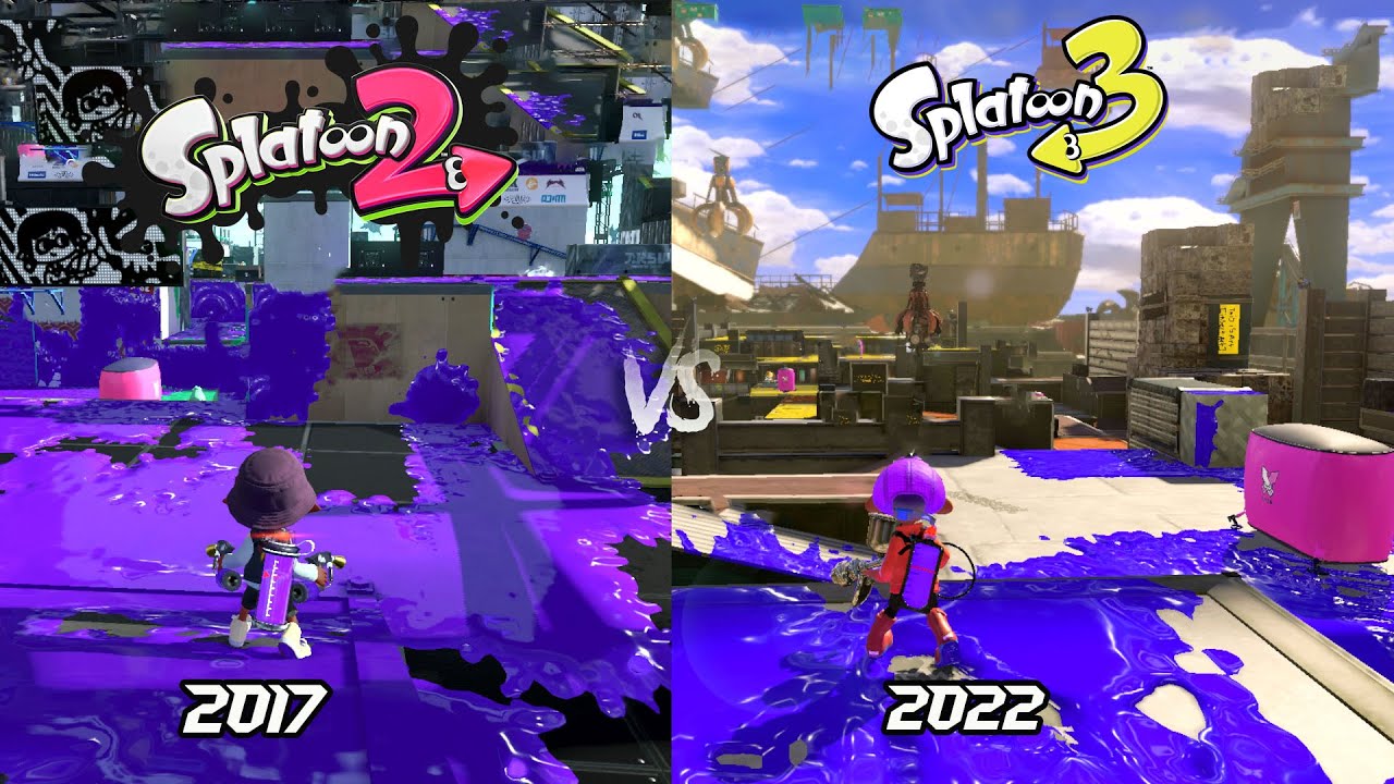 Splatoon 2 VS Splatoon 3 - Side By Side Graphics & Gameplay Comparison