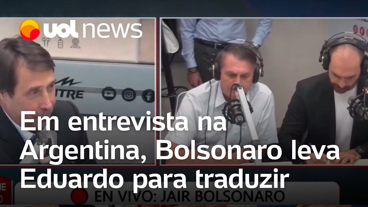 Bolsonaro dá entrevista a rádio Argentina e leva Eduardo para traduzir respostas