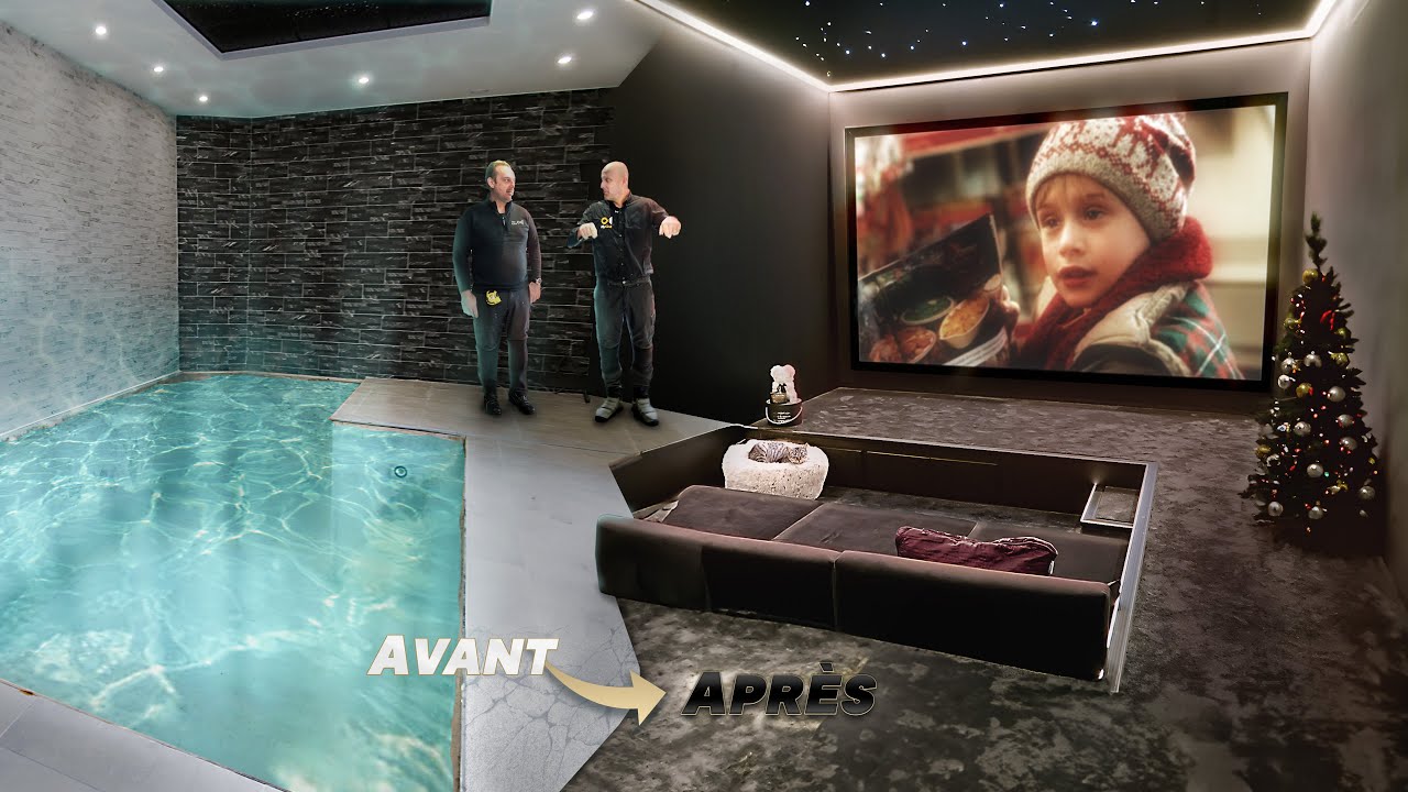 On transforme une piscine en salle de cinéma (et un garage) ! AVANT/APRÈS