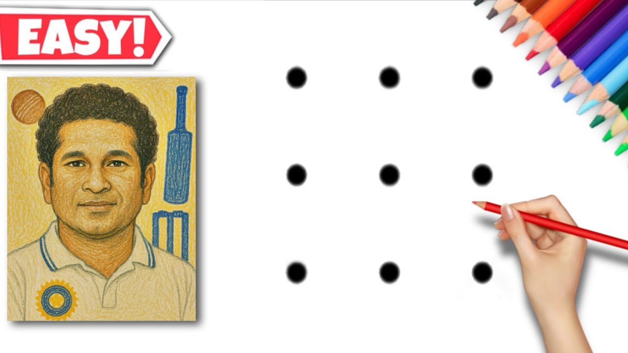 How to draw Sachin Tendulkar | Sachin Tendulkar Drawing