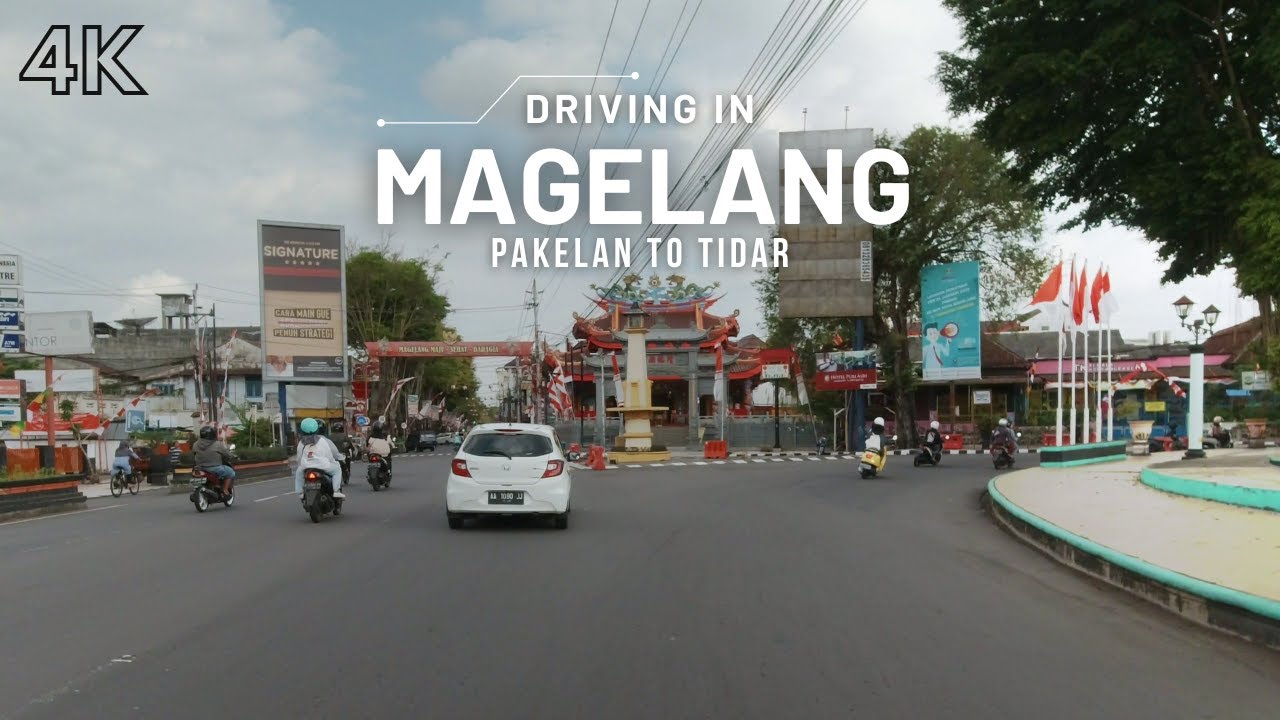 Magelang City 4K - Pakelan to Tidar - Driving Downtown