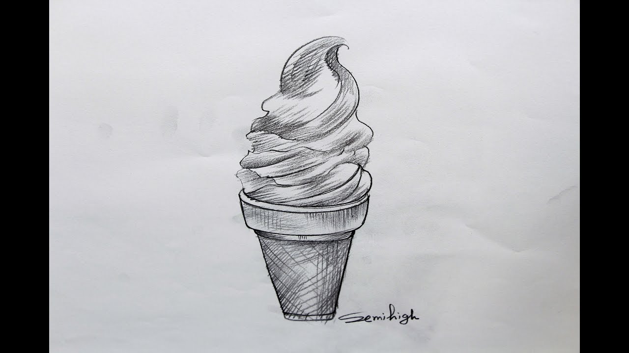 How To Draw Realistic Ice Cream | Pencil Sketch