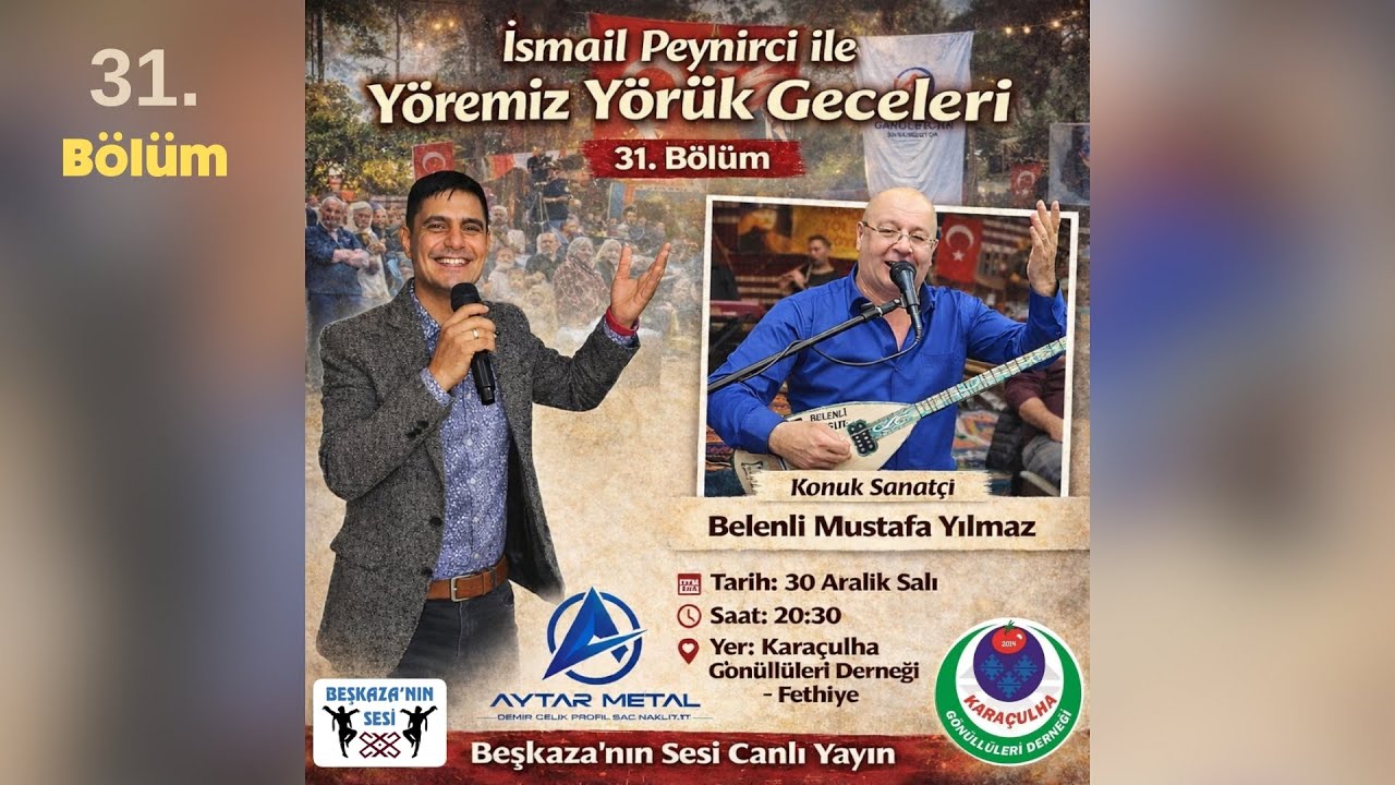 İsmail Peynirci ile Yöremiz Yörük Geceleri | 31. Bölüm | Konuk: Belenli Mustafa Yılmaz