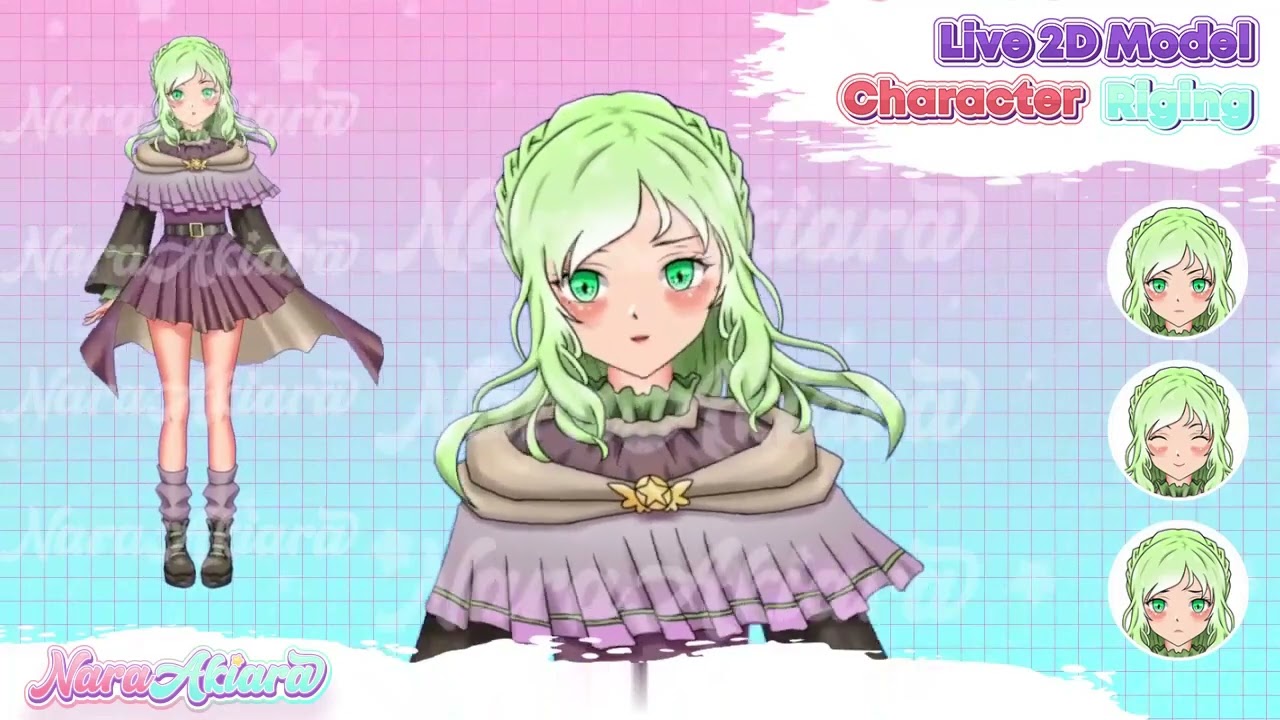 Anime Girl Green Hair Loli VTuber Model for Live Streaming, Vtuber Streamers