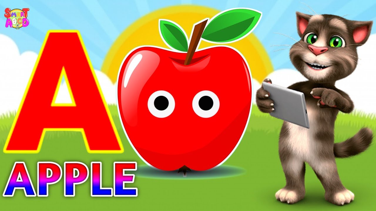 Фонетическая песенка 2 с двумя словами в 3D-формате - A для яблока 🍎🍏 - Песни про алфавит ABC со ...