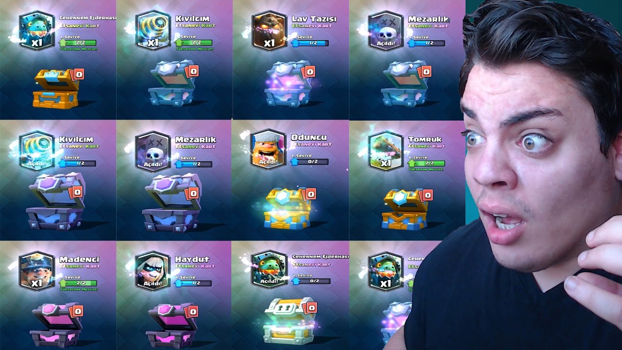 DELİRDİM!! 12 EFSANEVİ KART ÇIKARDIM (REKOR) Clash Royale