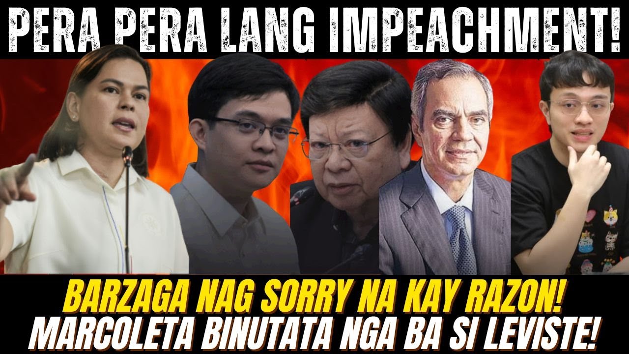 VP SARA: IMPEACHMENT PERA PERA LANG! RAZON NAG SORRY NA KAY RAZON! LEVISTE BUTATA BA KAY MARCOLETA?