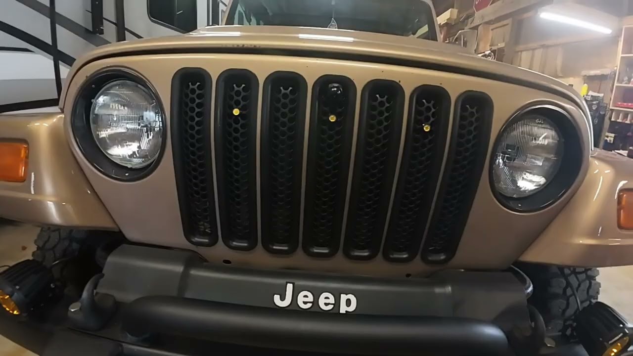 Installing Offroad lights on Jeep TJ grill guard @bmfbgarage 