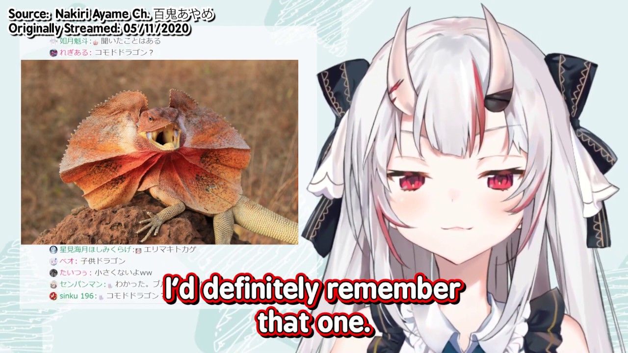 Nakiri Ayame likes reptiles, but can't own one [Hololive] (ENG SUB)
