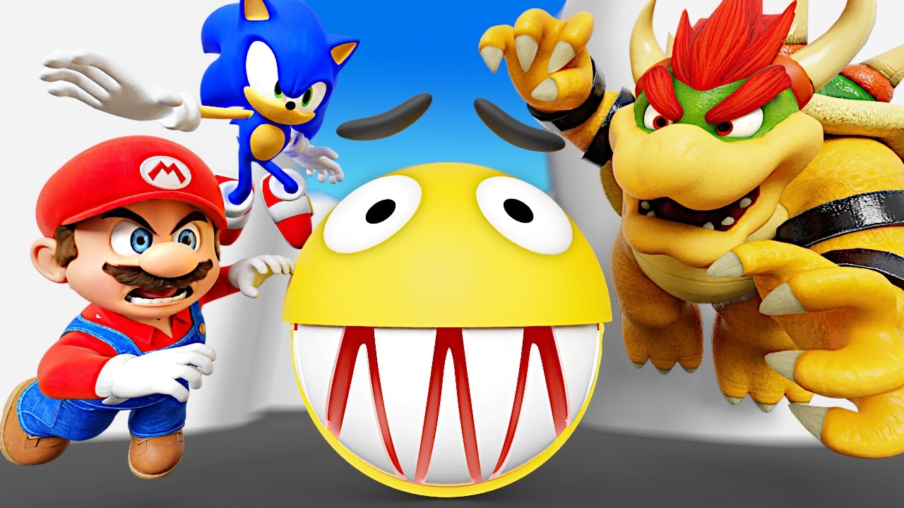 Pacman 3D all maze mayhem video compilation