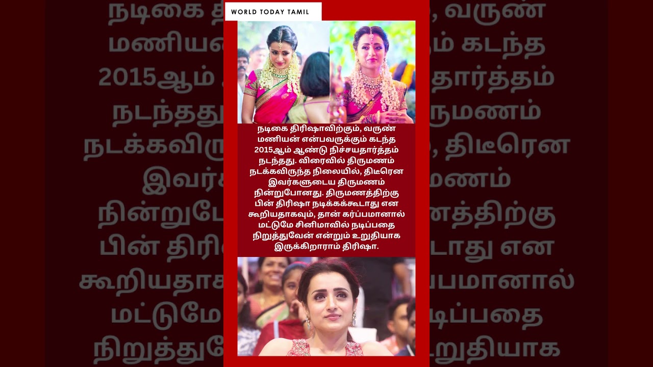 நடிகை திரிஷாவின் நின்றுபோன திருமணம்..காரணம்? | Trisha