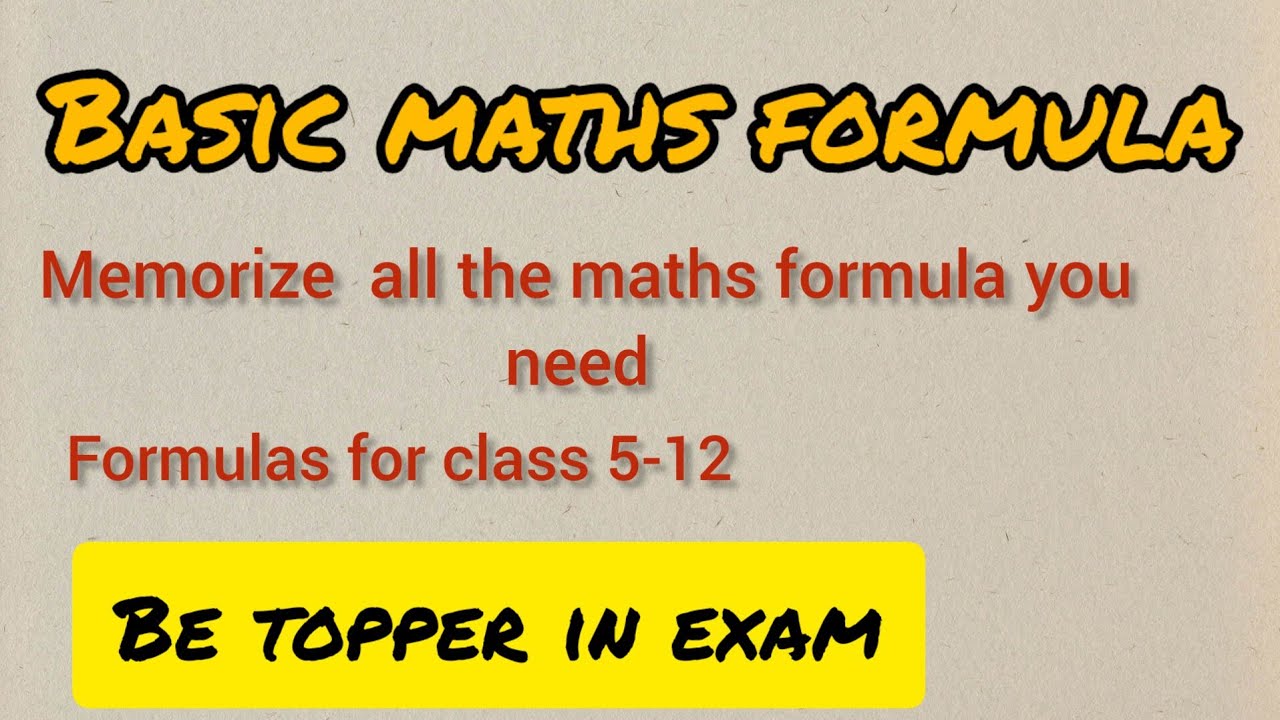 Basic math formula,for all class,