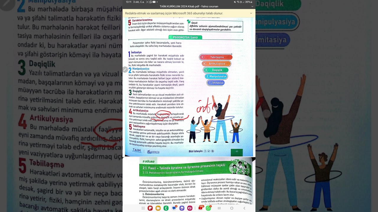 Dərs 12. Psixomotor sahə ( Taksanomiya)